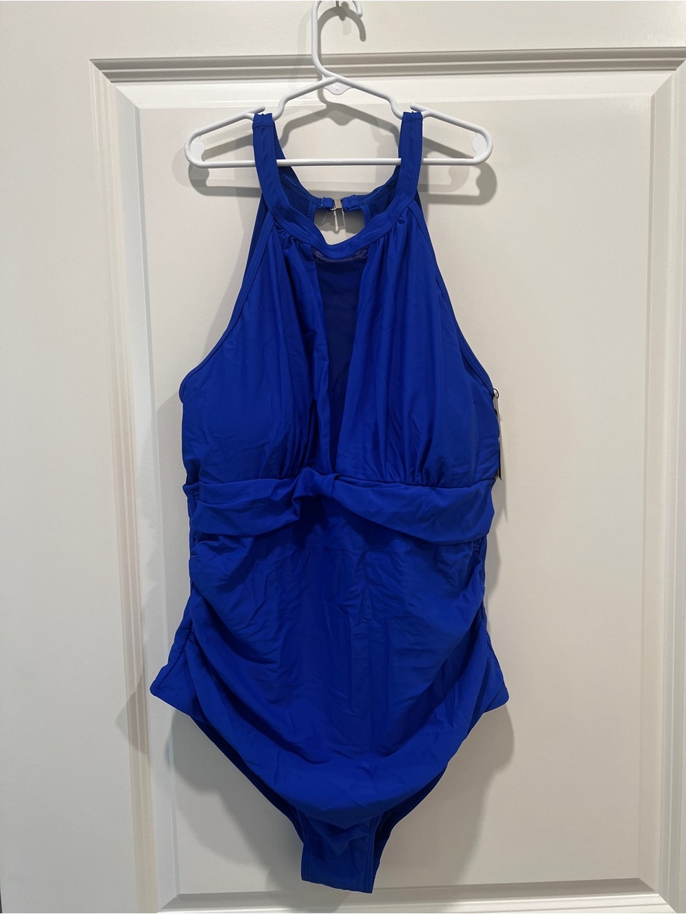 Tempt Me Women One PieceHigh Neck Plunge
Ruched Tummy Control Bathing Suit